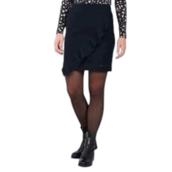 MARC CAIN Duchess Pull On Mini Pencil Skirt Virgin Wool Navy Size N4/US 10 - Picture 1 of 11